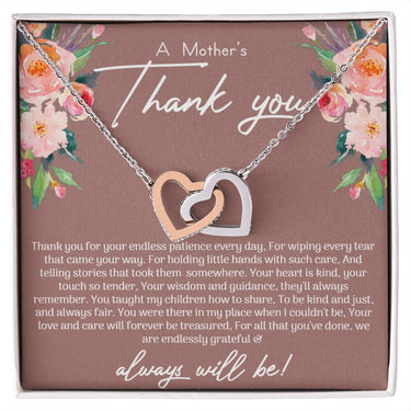 Mothers Thank you Interlocking Hearts Necklace - Love You This Much